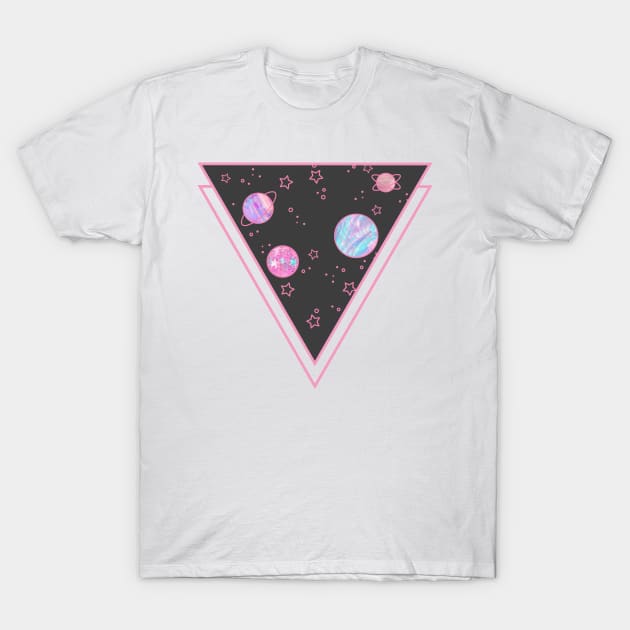 Glitter Galaxy - Black T-Shirt by RossellaVicari